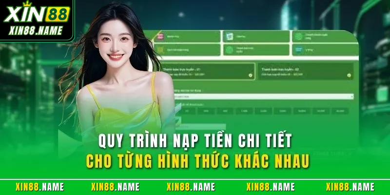 Quy trình nạp tiền chi tiết cho từng hình thức khác nhau